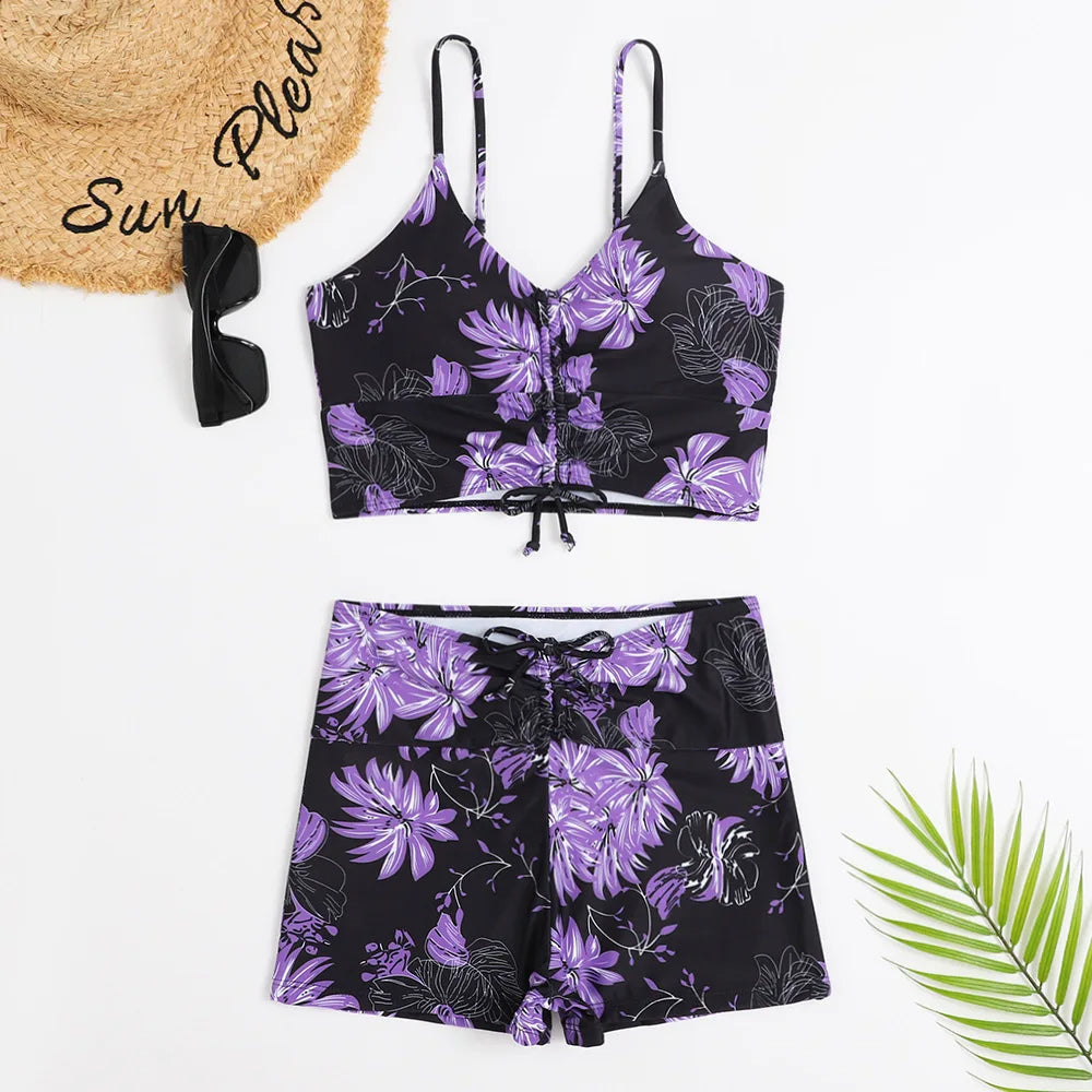 Kira | Dames bikini met hoge taille en print