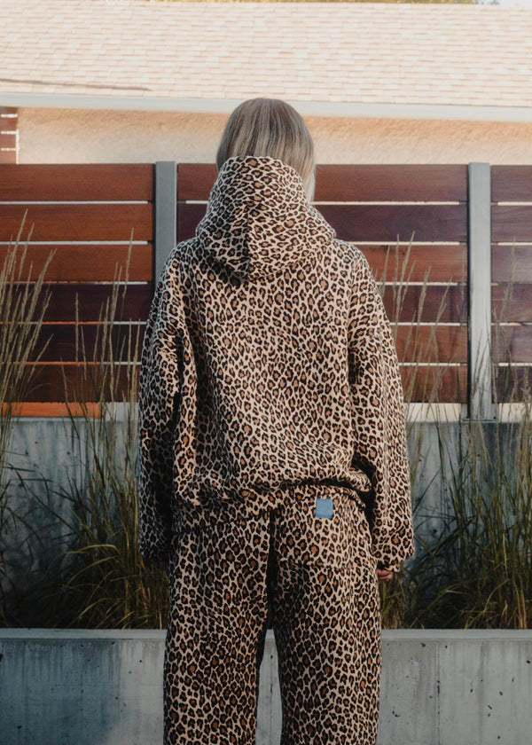 Thalia | Dames hoodie met capuchon dierenprint mouwen