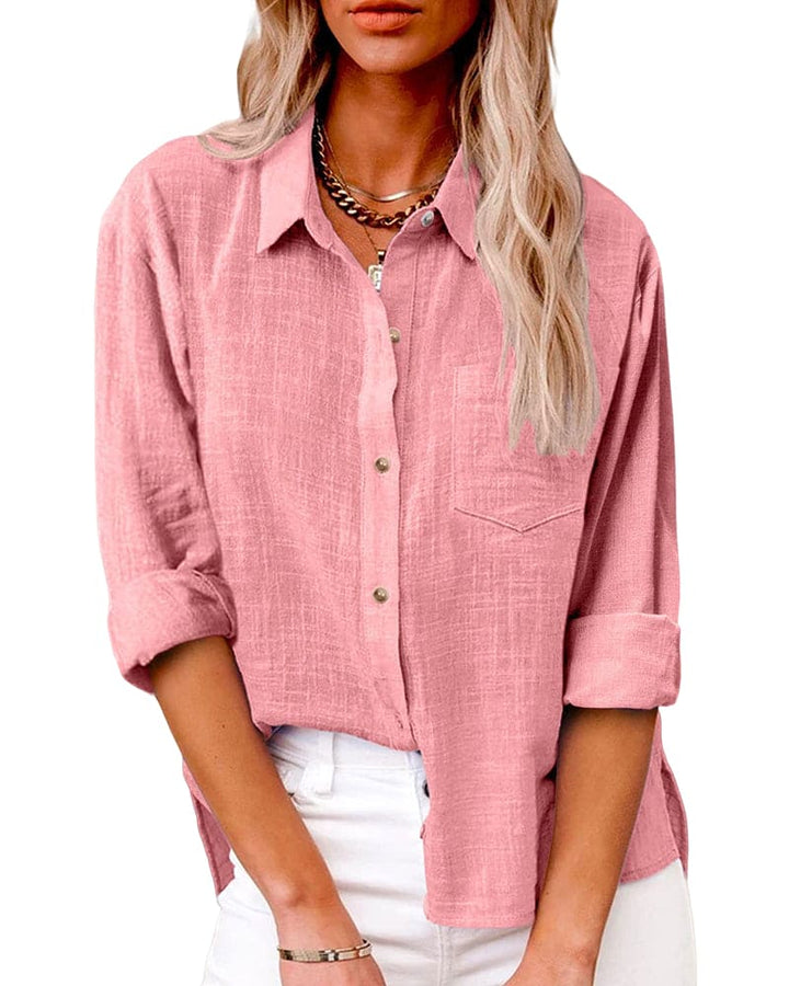 Morgan | Dames blouse met knoopsluiting borstzak kraag