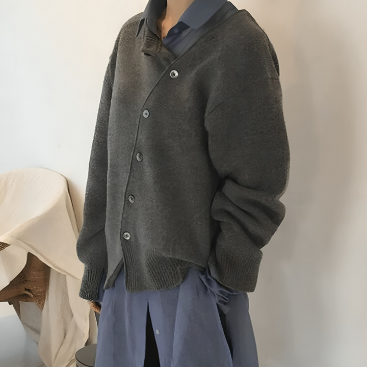 Remington | Dames Cardigan met Knoopsluiting Asymmetrisch