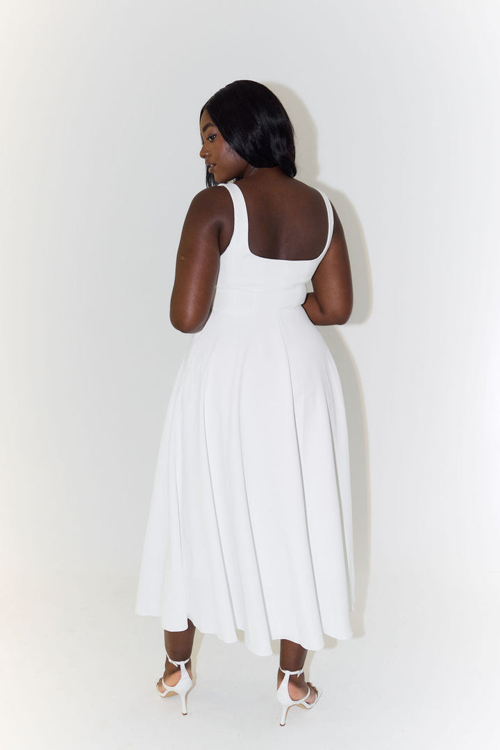 Kamiyah | Dames jurk midi vierkante hals