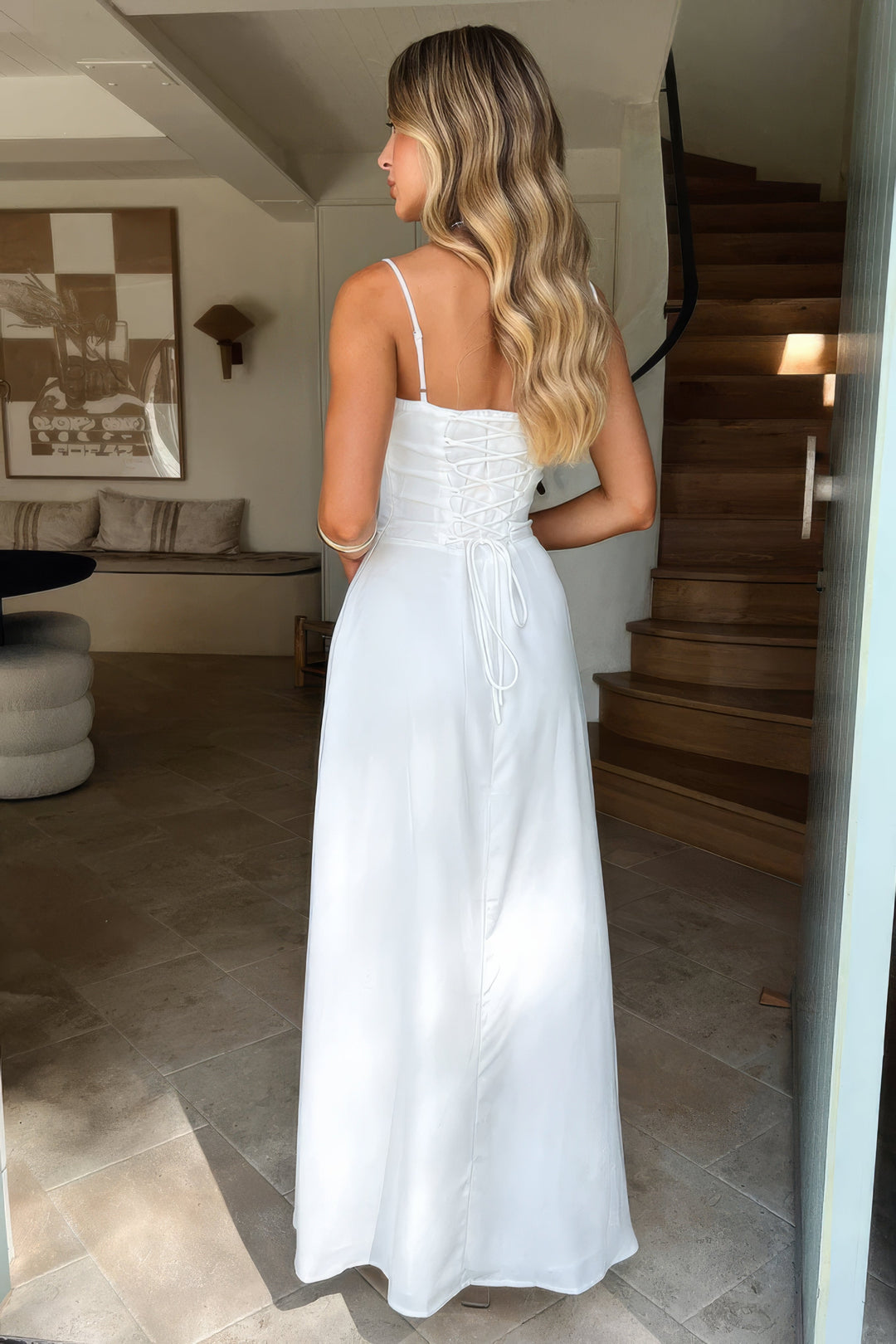 Brinley | Dames jurk maxi met bandjes split