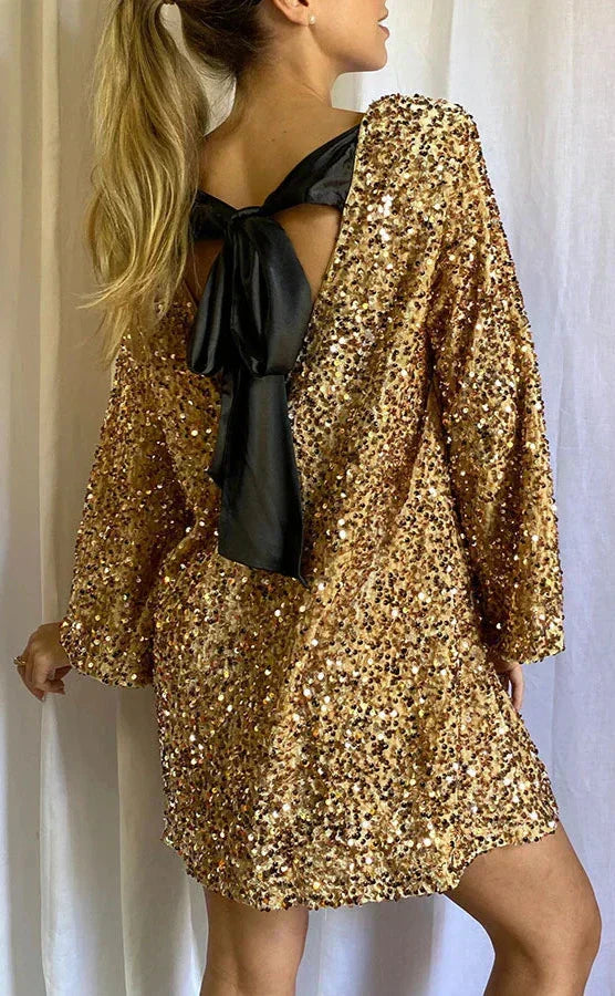 Elmy | Stralende Glam Glitter Cocktail Jurk