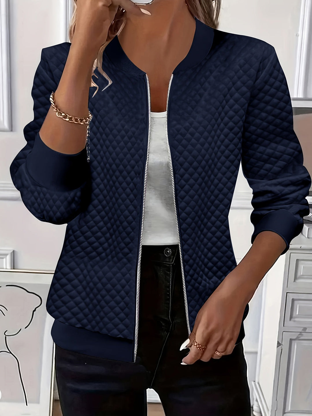 Carolyn | Gequilt Textuur Baseball Jack
