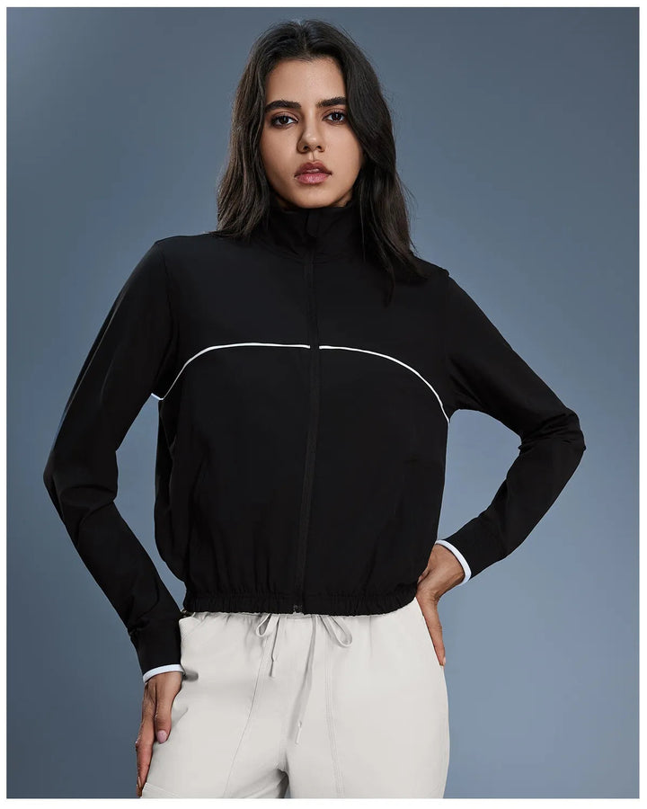 Emilia | Dames Sportjack met Ritssluiting en Opstaande Kraag