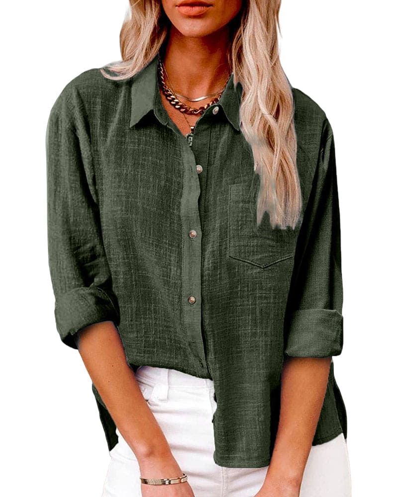 Morgan | Dames blouse met knoopsluiting borstzak kraag