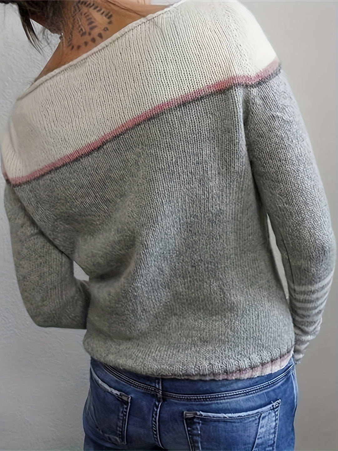Francesca | Kleur-Block Bootneck Trui