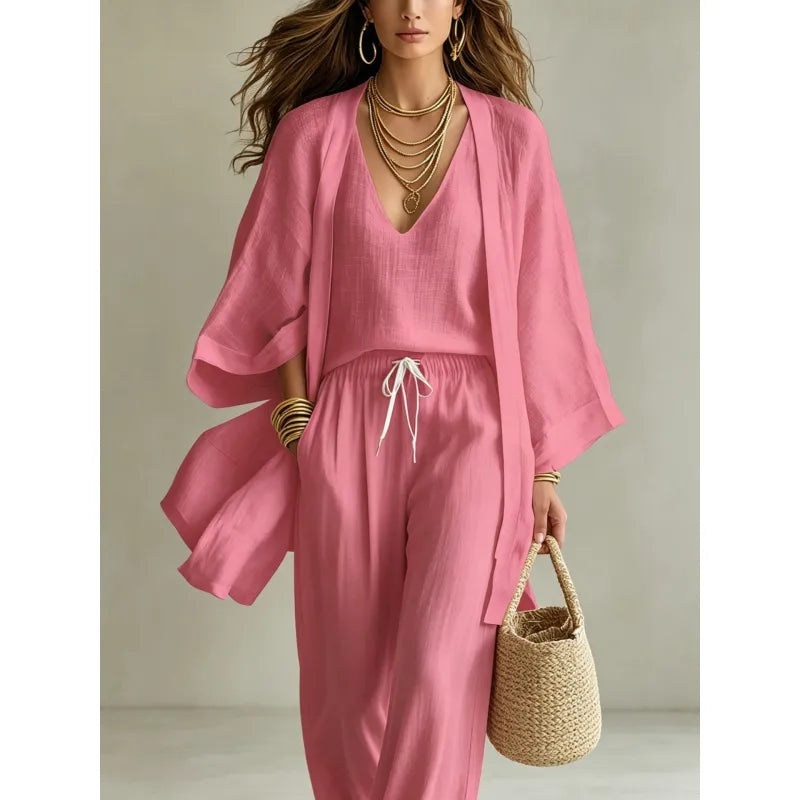 Julia | Dames driedelige set met vest en broek