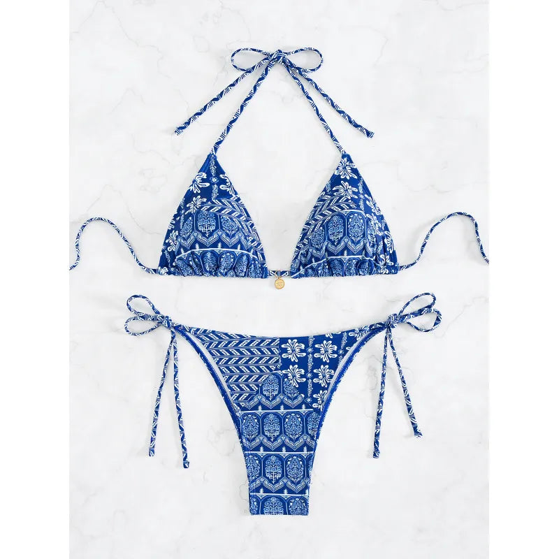 Carmen | Dames bikini met halterband en strikkoorden
