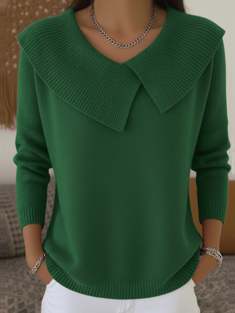 Vrouwen Elegante Statement Kraag Trui