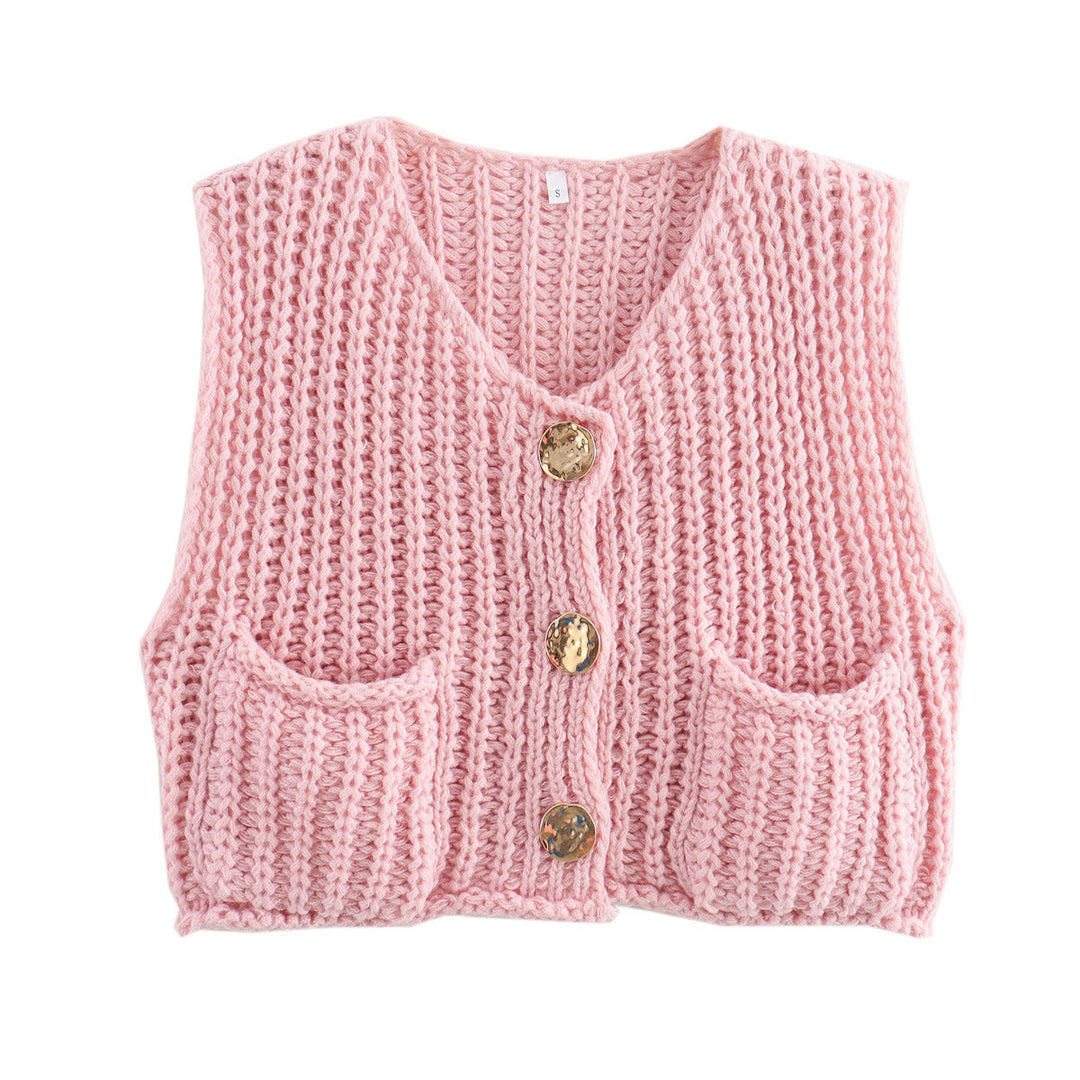 Romina | Gebreid Dames Gilet met Knopen – Tijdloos & Comfortabel
