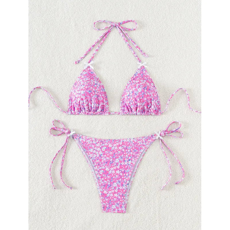 Carmen | Dames bikini met halterband en strikkoorden