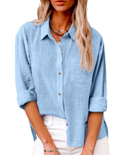 Stella | Stijlvolle Katoen-Linnen Blouse