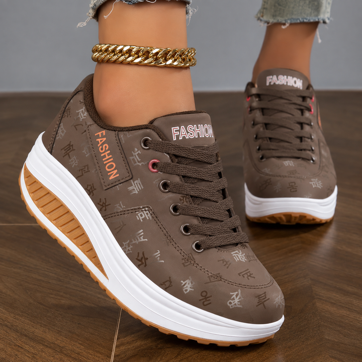 Presley | Dames sneakers met veters en platformzool