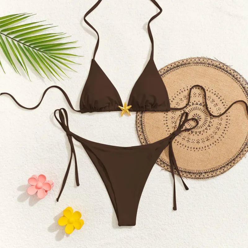 Carmen | Dames bikini met halterband en strikkoorden