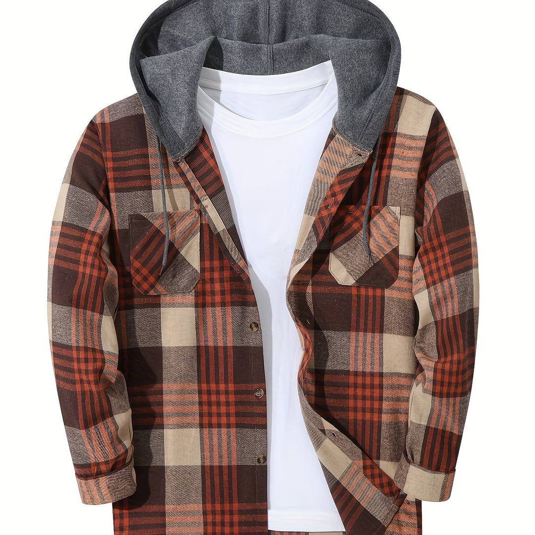 Braxton | Geruit Hooded Shirt