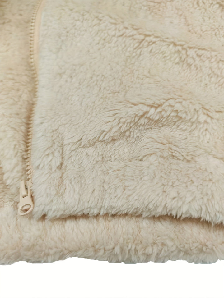 Leah | Dames teddy vest met rits en kraag