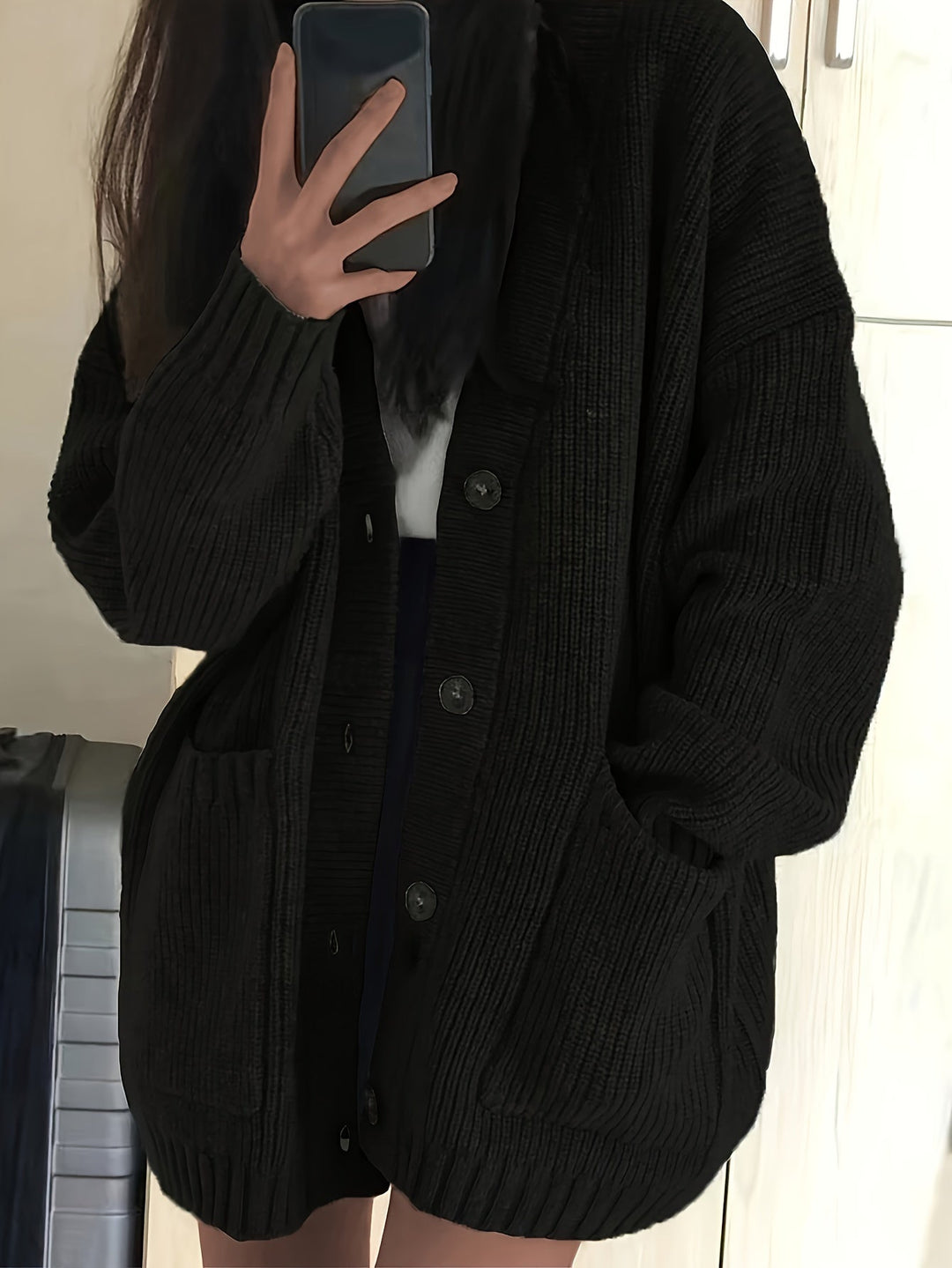 Maisie | Ontspannen Knopen-Voorkant Cardigan