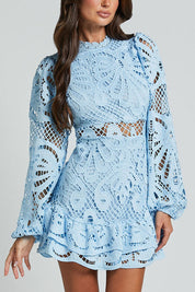 Midi-Jurk met Pofmouwen voor Dames - Elegant & Modieus