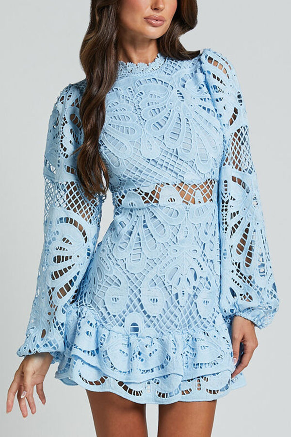 Midi-Jurk met Pofmouwen voor Dames - Elegant & Modieus