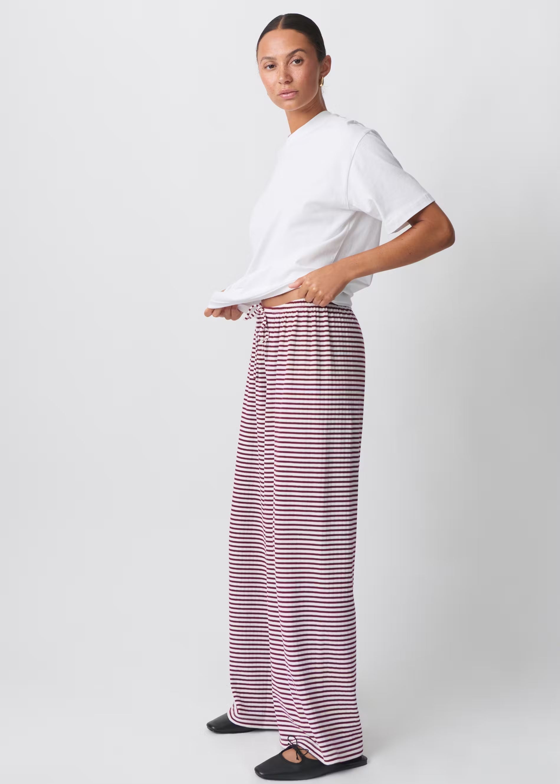 Milly | Gestreepte Lounge Broek - Comfortabel, Stretch met Lage Taille