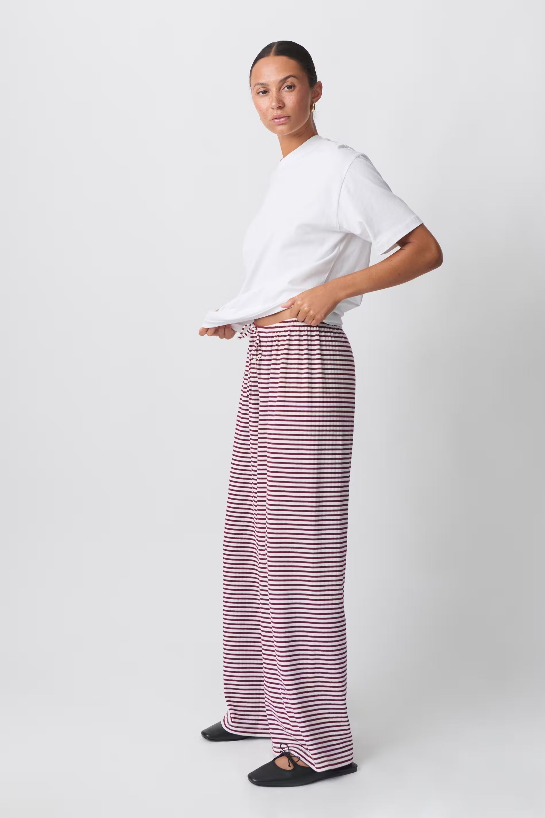 Milly | Gestreepte Lounge Broek - Comfortabel, Stretch met Lage Taille