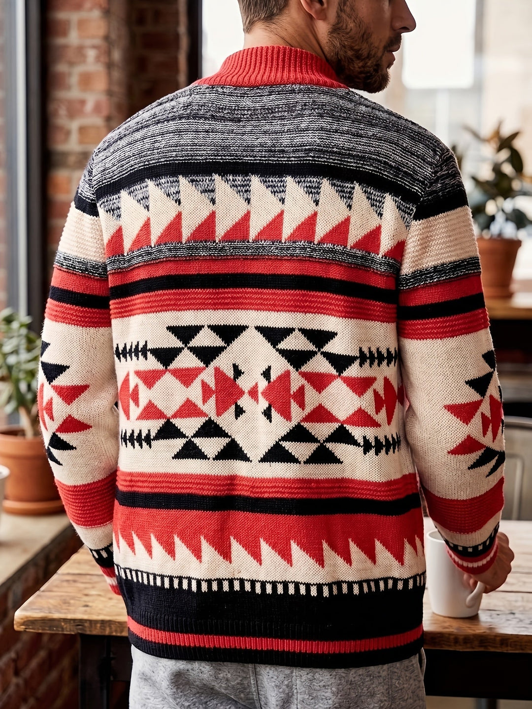Callum | Patroon Gebreide Vest met Rits