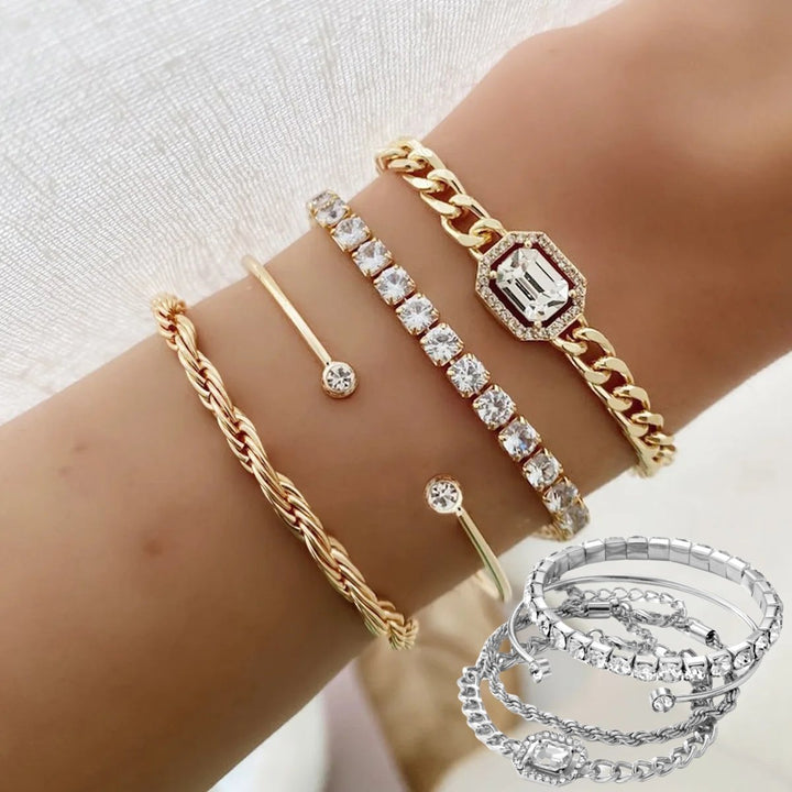 Jayla | Dames armbanden set met kralen en strass