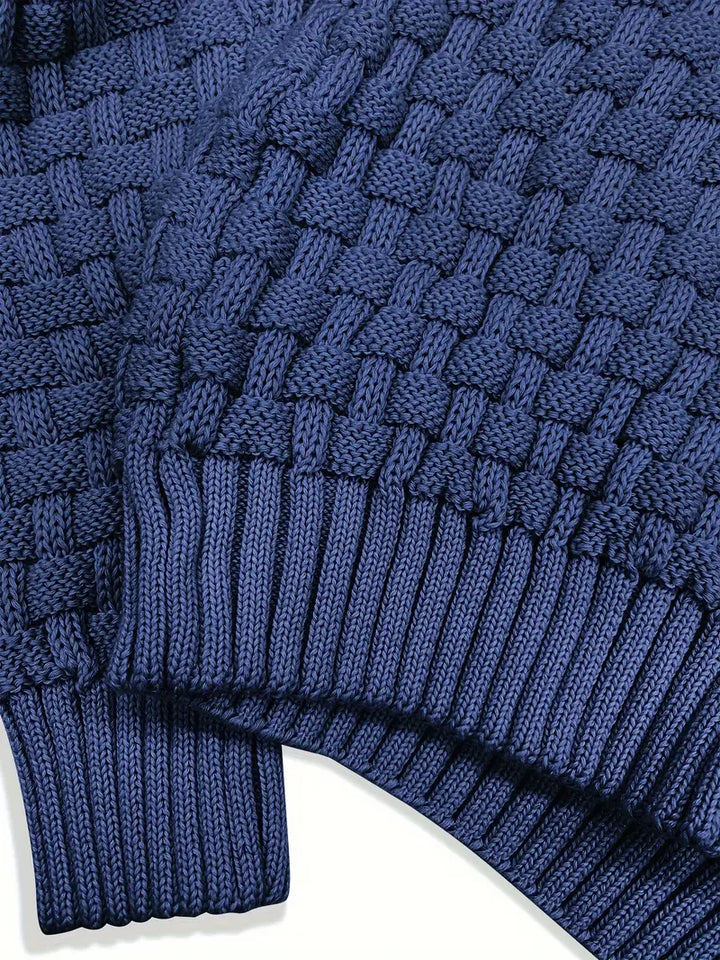 Heren Textured Half-Zip Breisweater