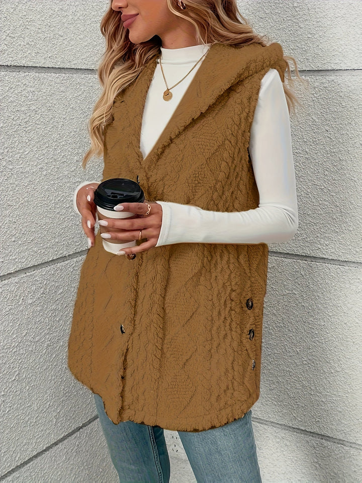 Lorna | Gezellige Hooded Mouwloze Vest