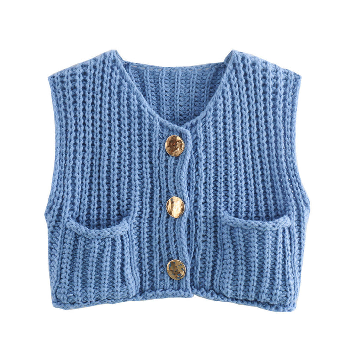 Romina | Gebreid Dames Gilet met Knopen – Tijdloos & Comfortabel