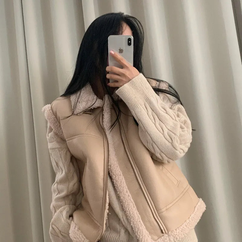 Willa | Women’s Vest with Shearling Collar and Zipper