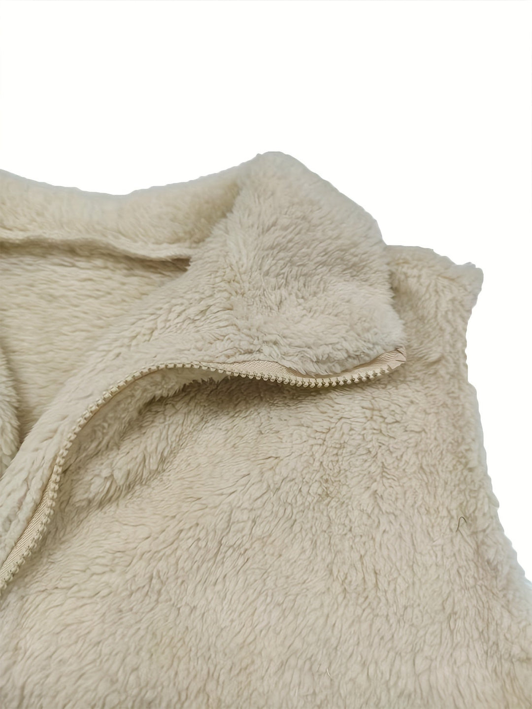 Leah | Dames teddy vest met rits en kraag