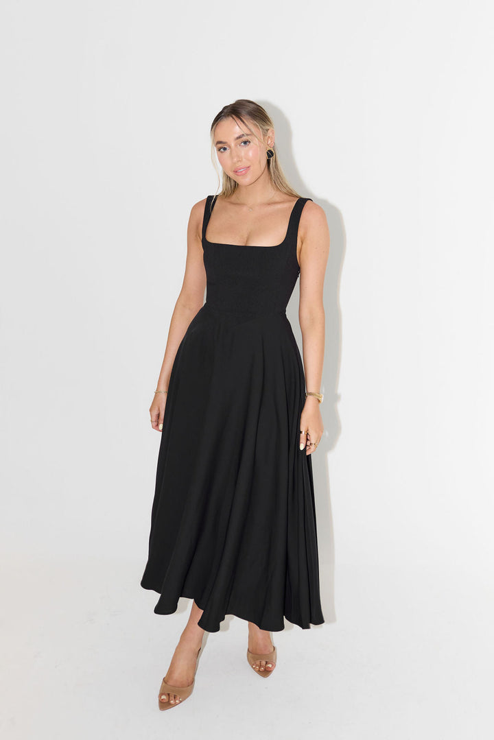 Kamiyah | Dames jurk midi vierkante hals