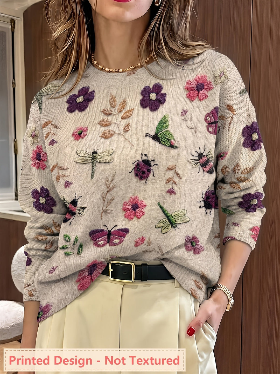 Elsie | Botanische Print Crewneck Trui