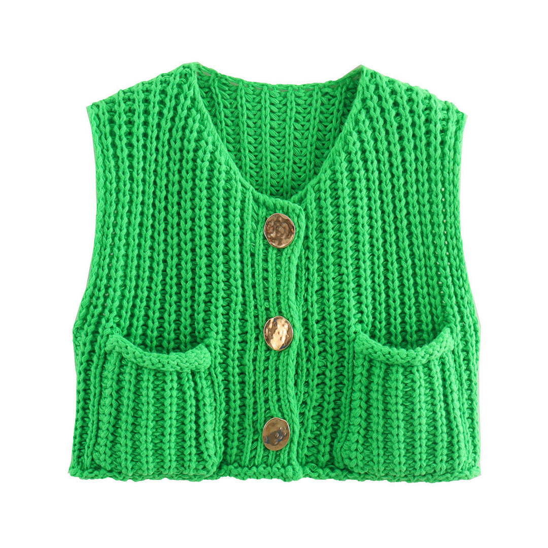 Romina | Gebreid Dames Gilet met Knopen – Tijdloos & Comfortabel