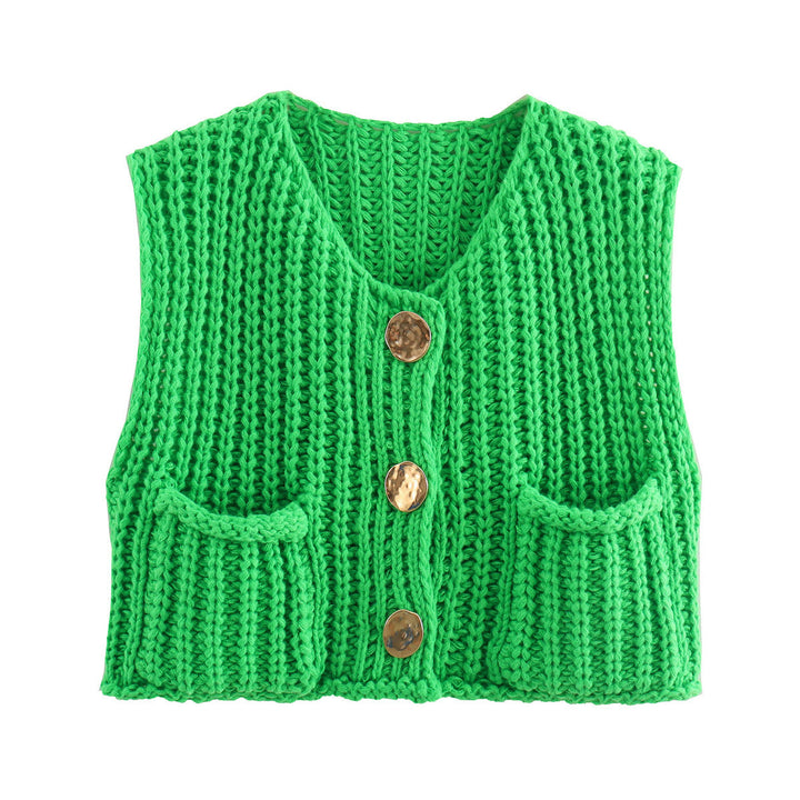 Romina | Gebreid Dames Gilet met Knopen – Tijdloos & Comfortabel