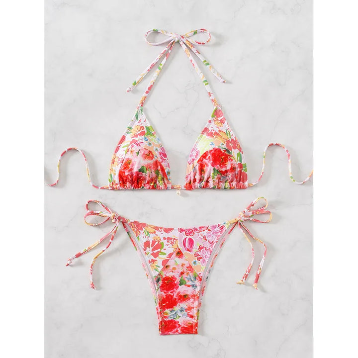 Carmen | Dames bikini met halterband en strikkoorden