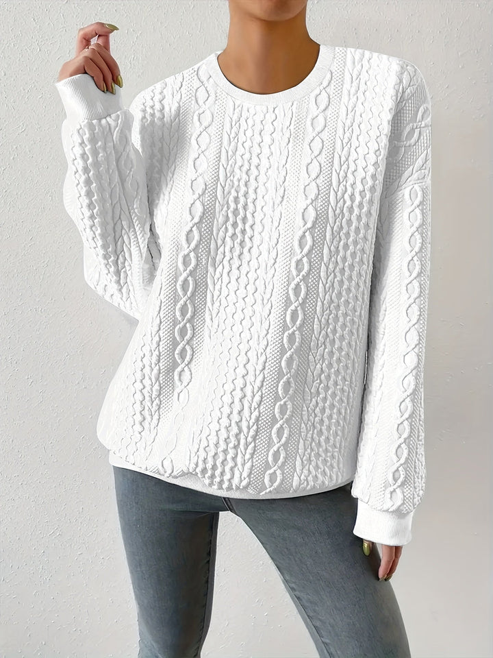 Joyce | Getextureerde Kabelgebreide Sweatshirt