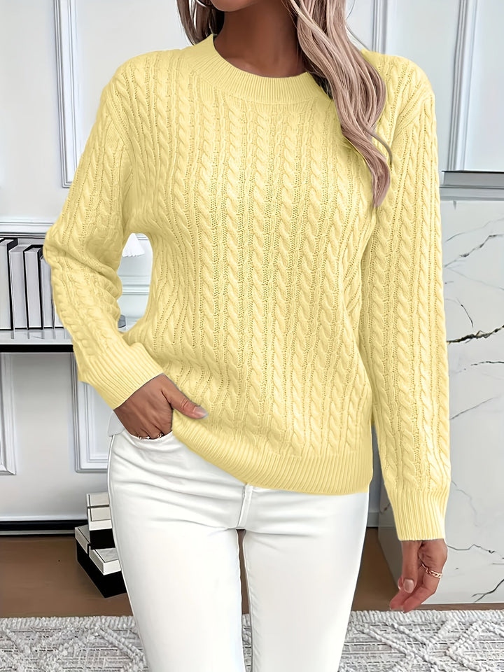 Dames Kabelgebreide Trui Relaxed Fit
