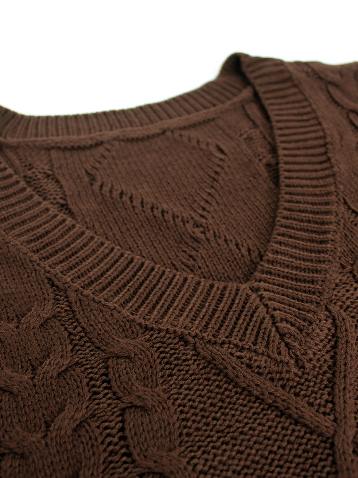 Cora | Cozy Cable-Knit V-Hals Sweater Vest