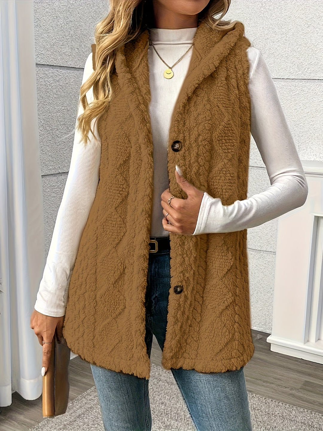 Lorna | Gezellige Hooded Mouwloze Vest