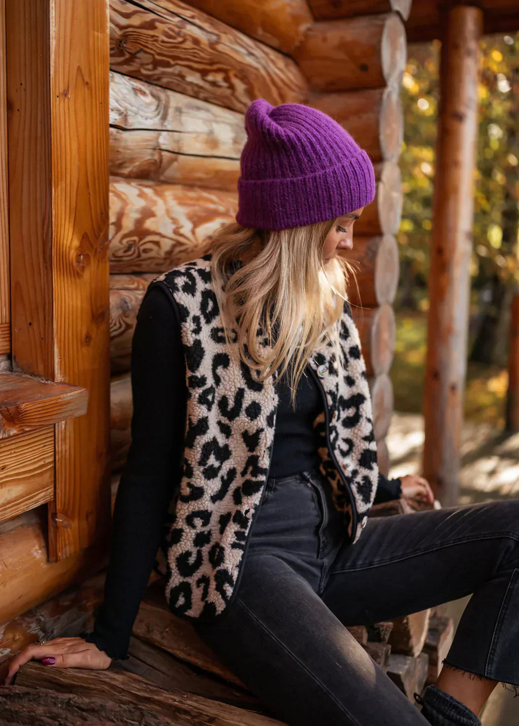 Alida | Dames Teddy Bodywarmer met Luipaard Print