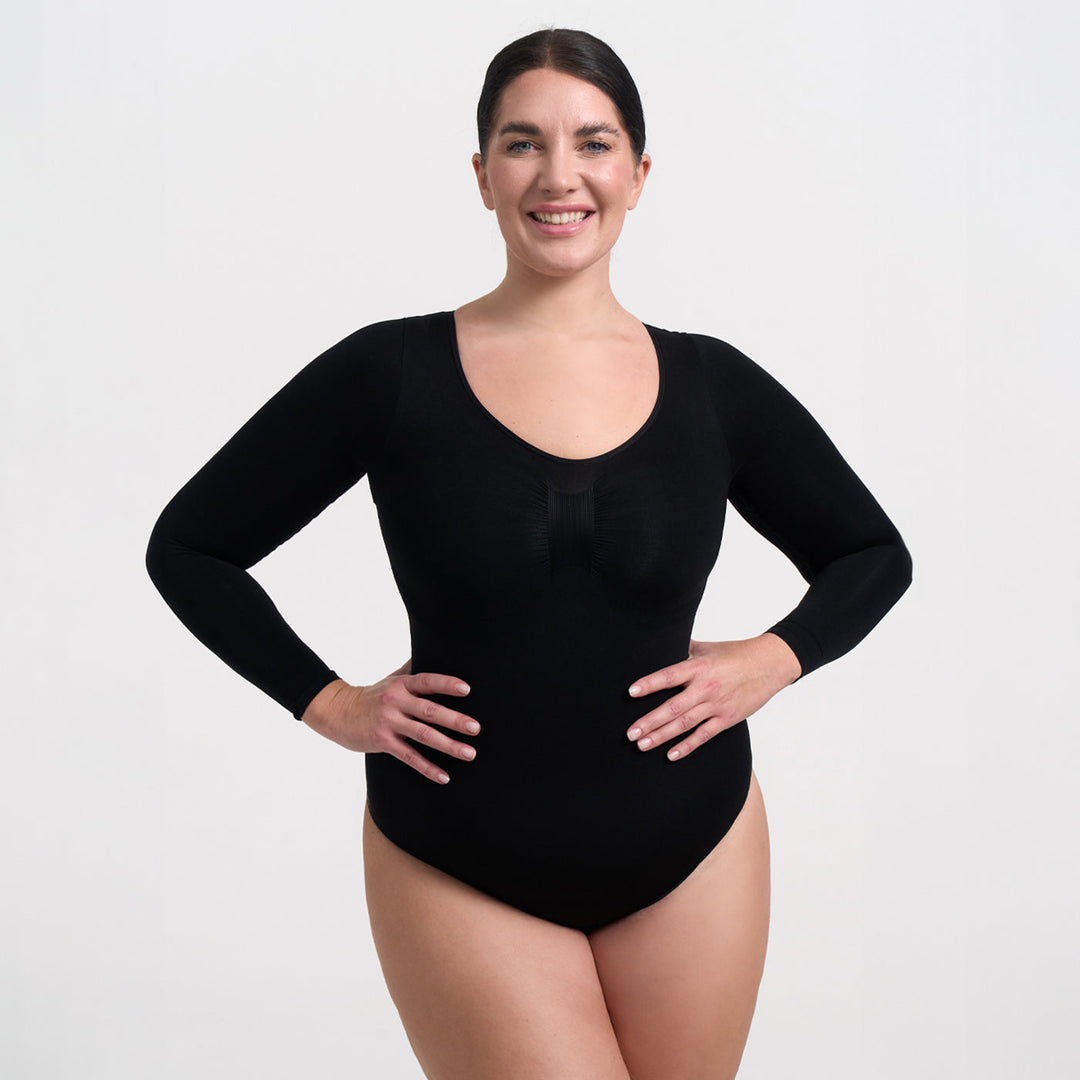 Francesca | Dames bodysuit met lange mouwen en string