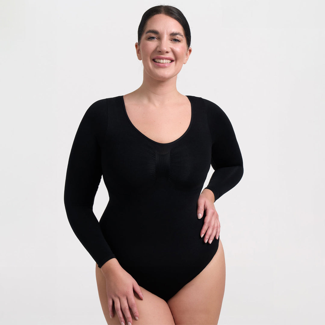 Francesca | Dames bodysuit met lange mouwen en string