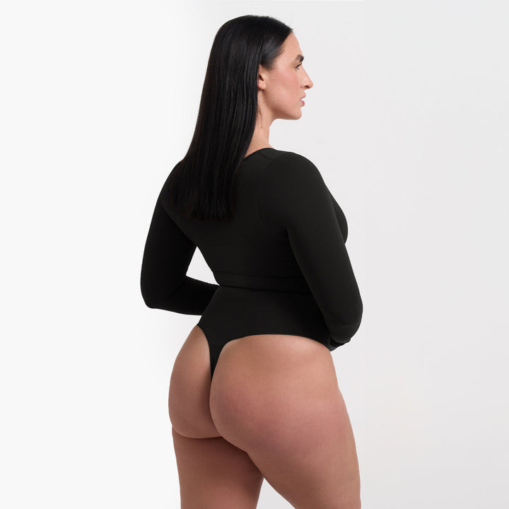 Francesca | Dames bodysuit met lange mouwen en string