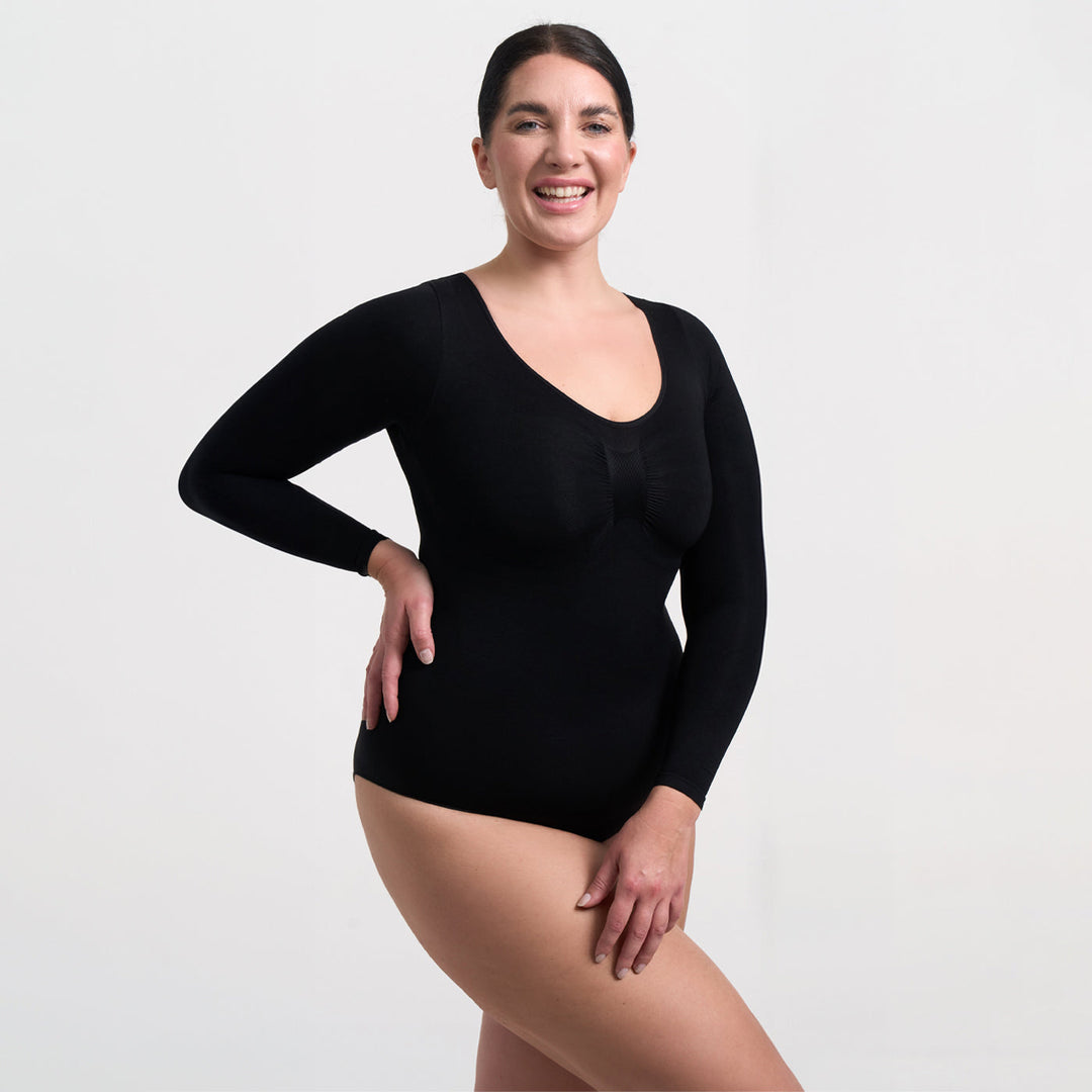 Francesca | Dames bodysuit met lange mouwen en string