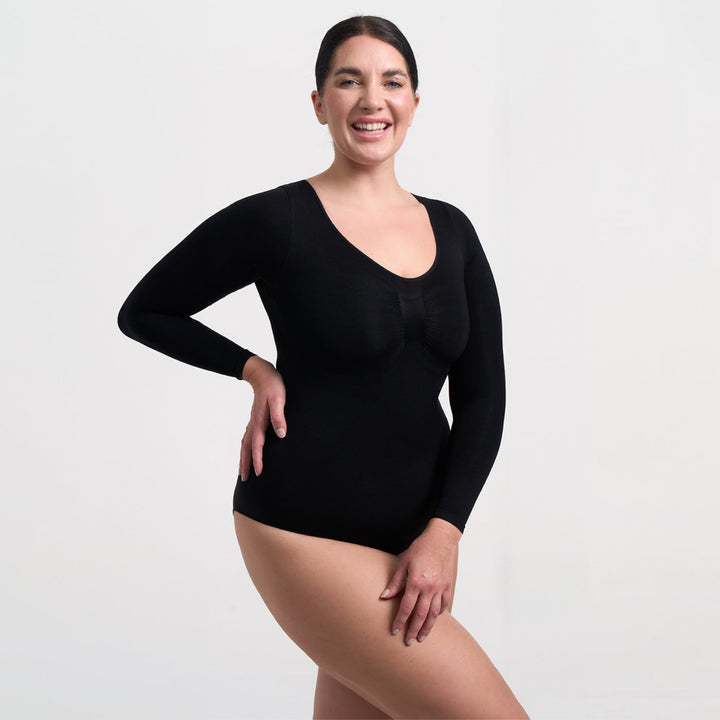 Francesca | Dames bodysuit met lange mouwen en string