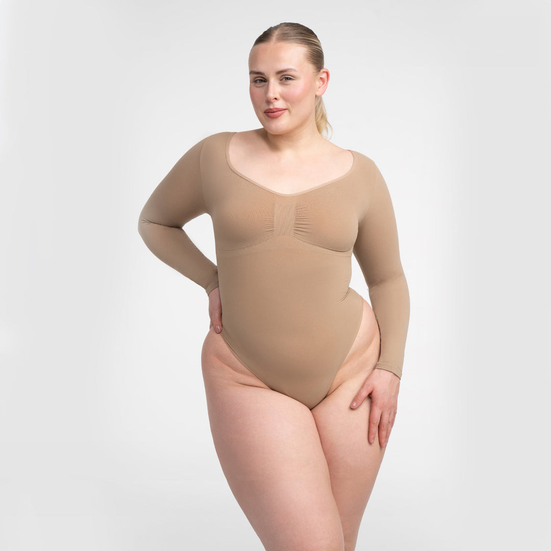 Francesca | Dames bodysuit met lange mouwen en string