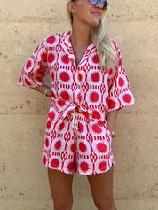 Alona | Stijlvolle Tweedelige Zomerset Dames – Top en Shorts met Print